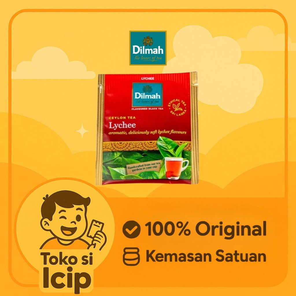 

[Sachet] Dilmah Lychee Ceylon Black Tea Teh Hitam Leci Celup 2gr Eceran Original BPOM