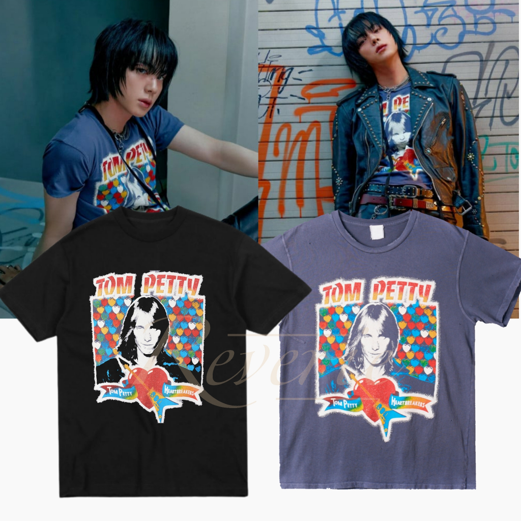 KAOS BAJU BTS JIN ECHO TSHIRT SEOKJIN OUTFIT TOM PETTY 90S BANGTAN STYLE KPOP IDOL ARMY