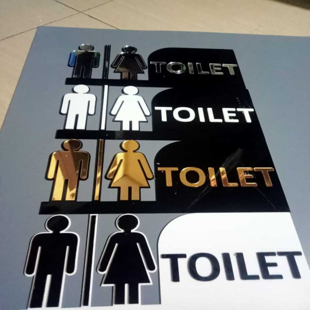 

TANDA PETUJUK TOILET SIGN BOARD TOILET KAMAR MANDI BAHAN AKRILIK TEXS TIMBUL SIGN RUANGAN