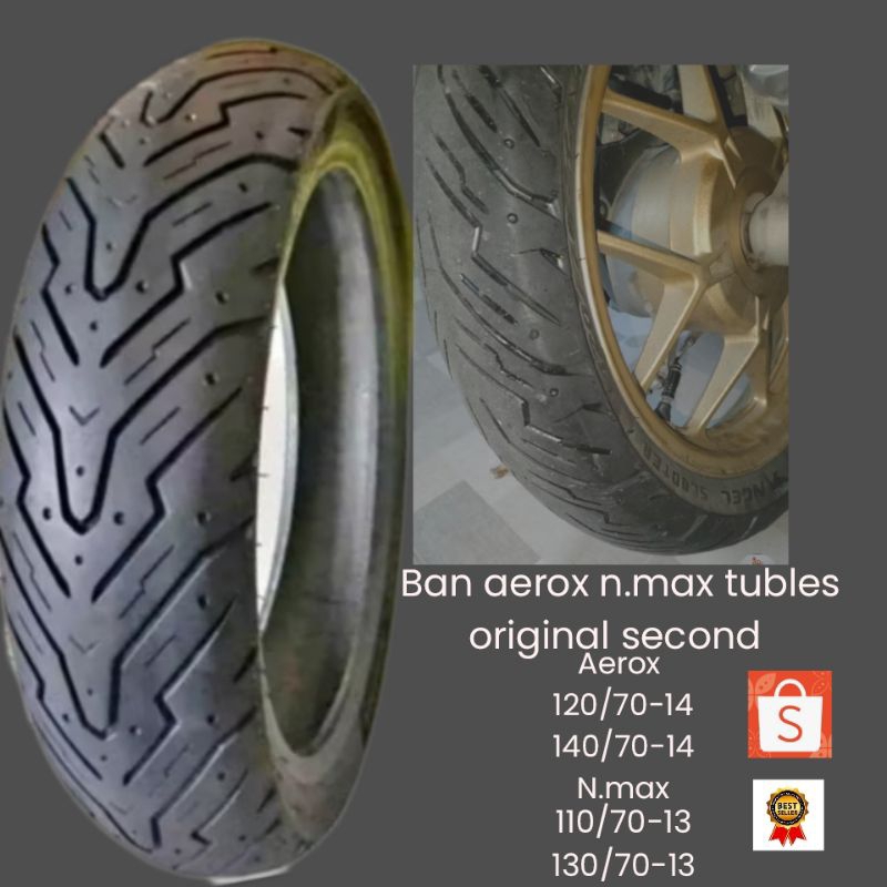 sepasang ban N.max ring 13 aerox ring 14 ban original copotan Second bukan suntik atau vulkanisir