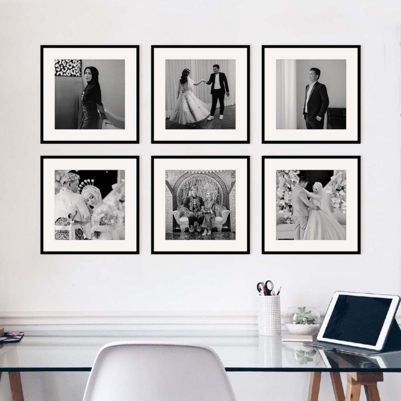 cetak foto 20x20 8R paket isi 6 pcs plus bingkai