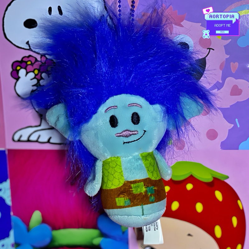 GANTUNGAN KUNCI BONEKA TROLLS BRANCH ORIGINAL ITTY BITTYS HALLMARK DREAMWORKS PLUSH TOY TROLLS WORLD