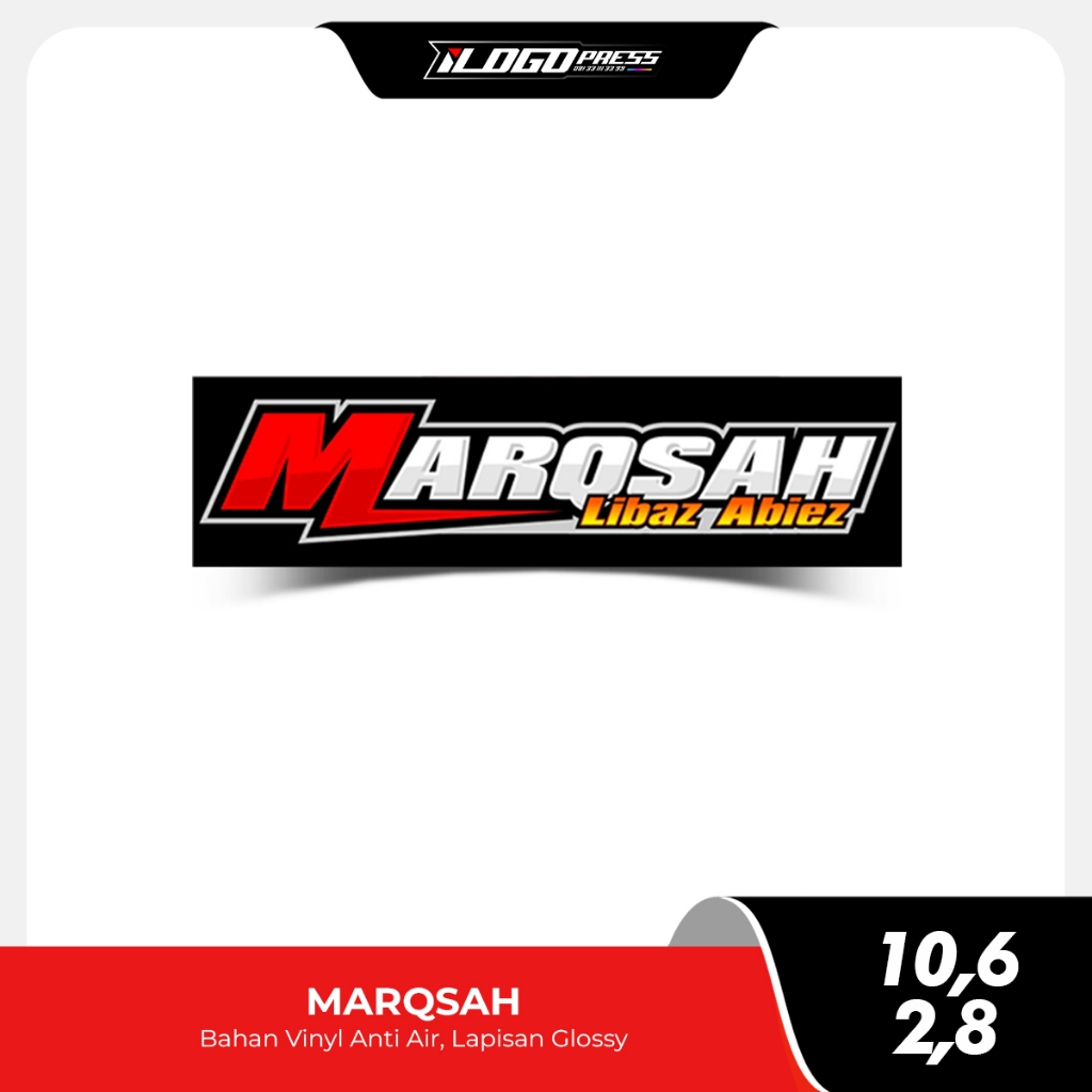 

Stiker Marqsah Libaz Abiez Bahan Vinyl Premium Anti Air Glossy (MERAH)