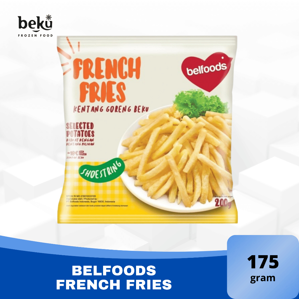 

[SOLO, JATENG] - BELFOODS FRENCH FRIES/KENTANG GORENG SOESTRING (175 GRAM)