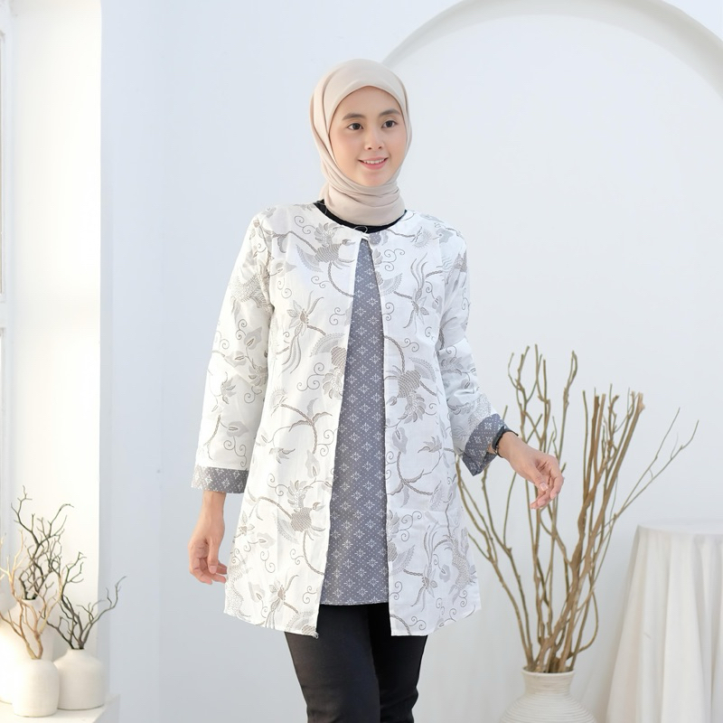 TERBARU NEW DEALS TUNIK BATIK BOLERO LENGAN PANJANG ATASAN BATIK WANITA BOLERO TERBARU