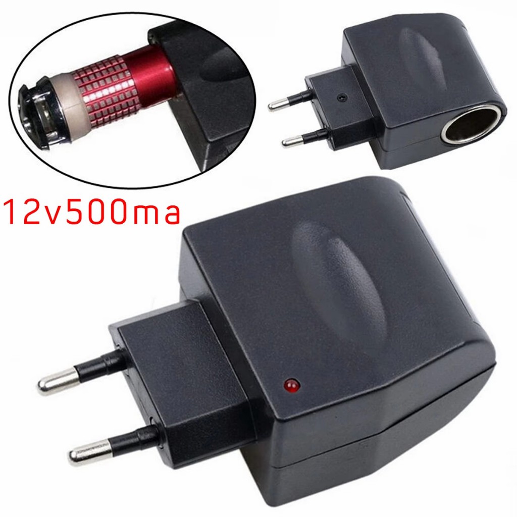 12V 500mA Car Charger Switch EU Plug Adapter Colokan Mobil AC ke DC Portable  Colokan Listrik Mobil 