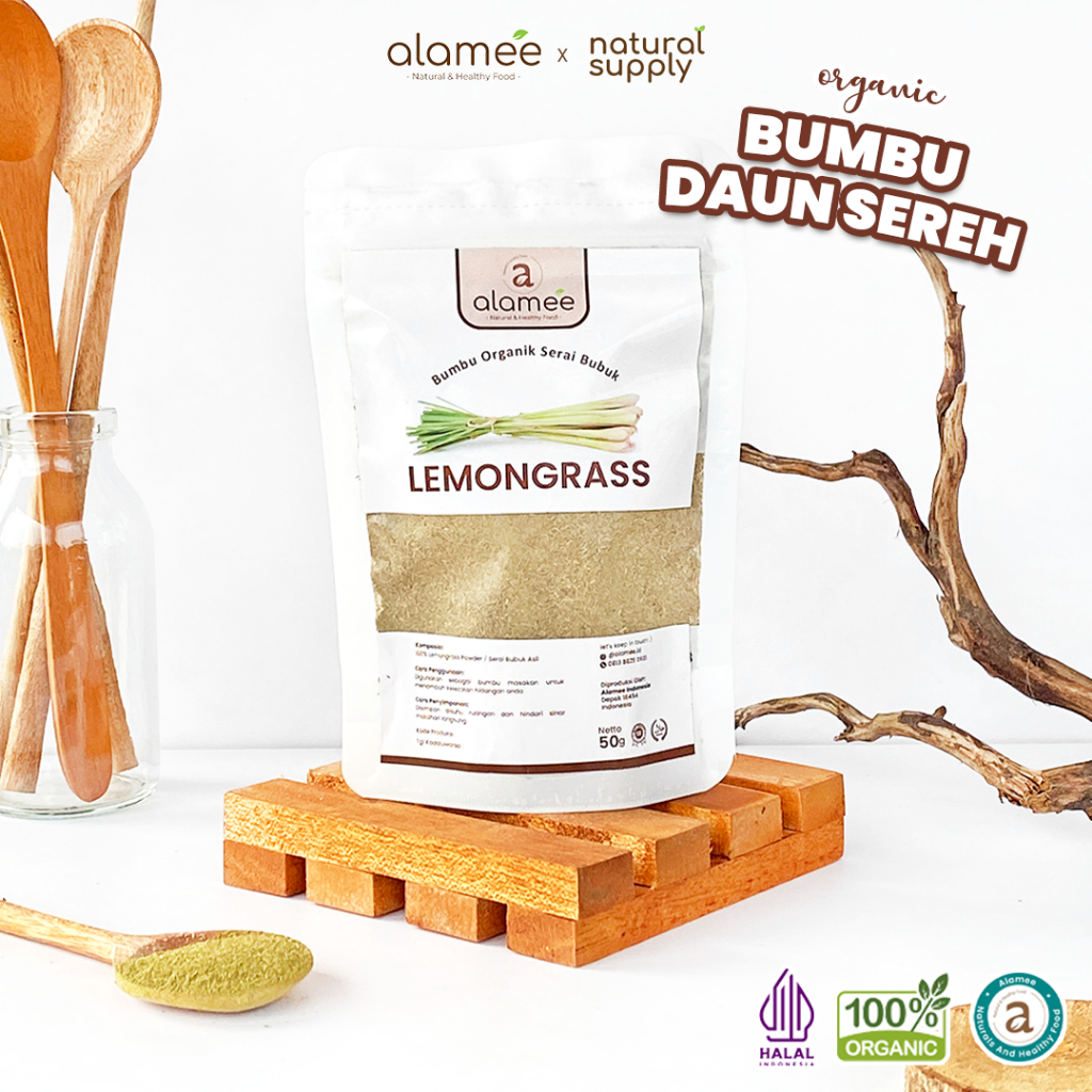 

ALAMEE Sereh Bubuk Lemongrass Powder Bumbu Dapur Organik Serai Murni Asli Tanpa Campuran 50g