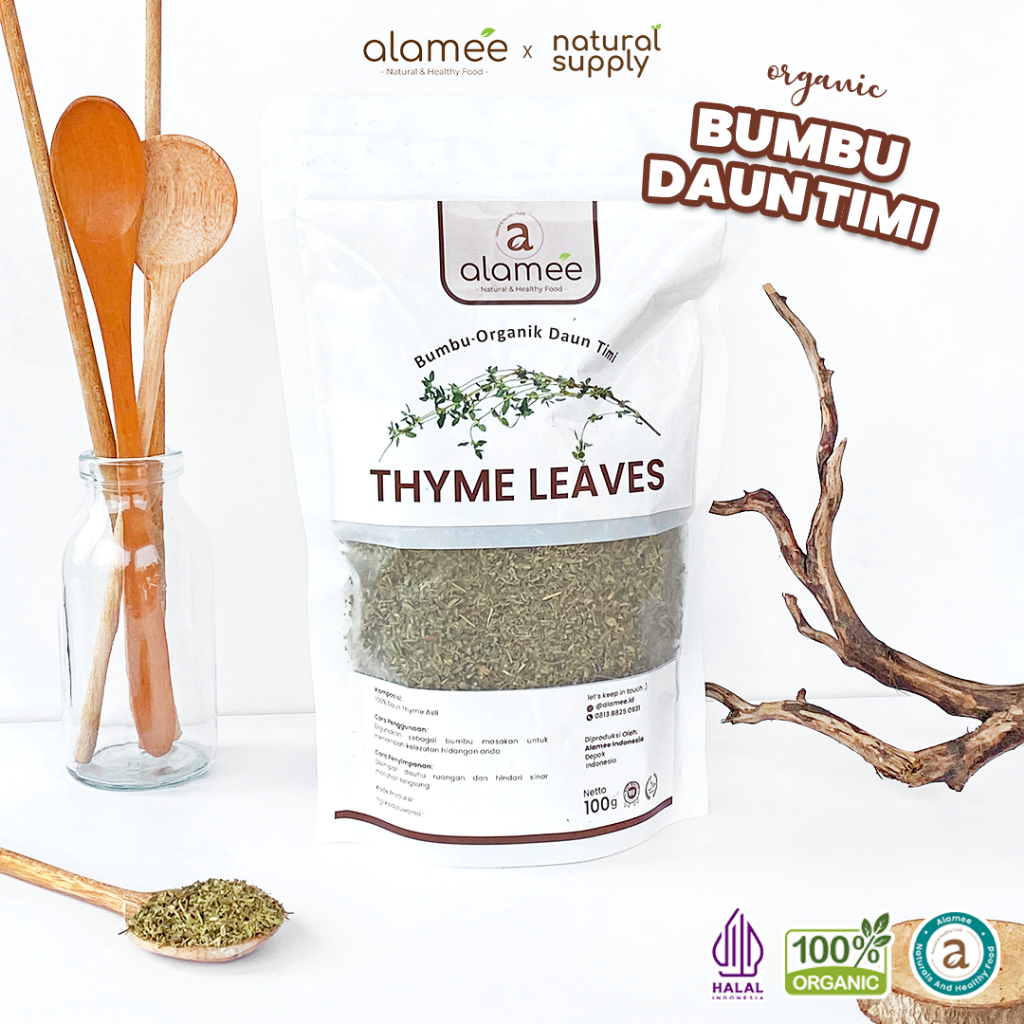

ALAMEE Thyme Kering Daun Timi Bumbu Dapur Organik Garnish Dried Leaves Murni Asli Tanpa Campuran