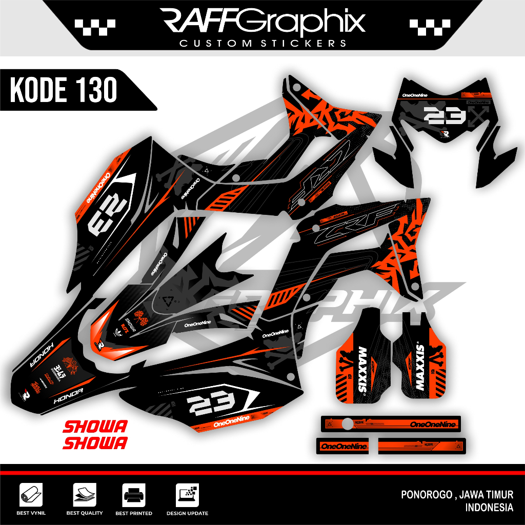 STICKER CRF 150 FULL BODY KODE 130/ DECAL CRF 150 FULL BODY / DECAL CRF BIRU