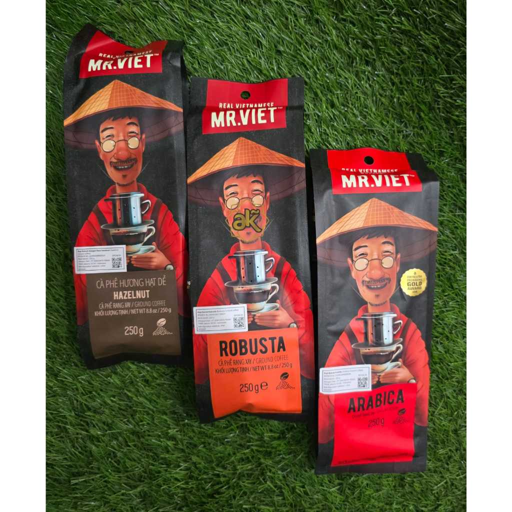 

KOPI VIETNAM MR.VIET kopi bubuk ROBUSTA ARABIKA HAZELNUT 100 ORIGINAL HALAL 250 gr