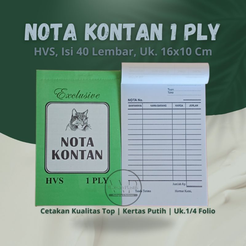 

Nota Kontan 1 Ply Murah / Nota 1 Ply HVS / Nota 1 Ply Murah / Nota HVS 1 Ply isi 40 Lembar