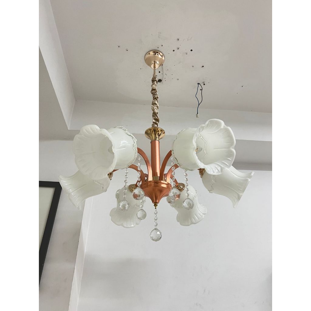 Lampu Gantung Klasik Ruang Tamu Ruang Makan Rose Gold 8886