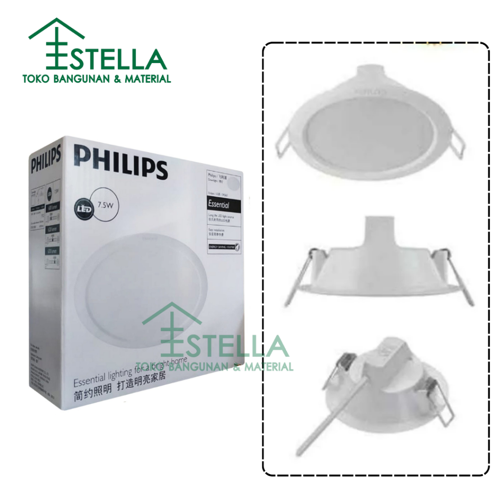 Downlight philips 7.5watt / PHILIPS LAMPU LED DOWNLIGHT 7.5 WATT / 7.5W ERIDANI 59262 5" INBOW BULAT