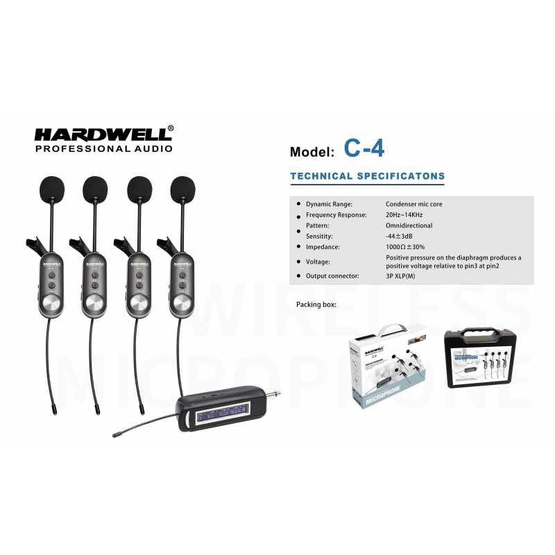 HARDWELL C-4 | MICROPHON WIRELESS | MICROPHON CLIP ON | MICROPHON JEPIT | PROFESIONAL AUDIO | C-4