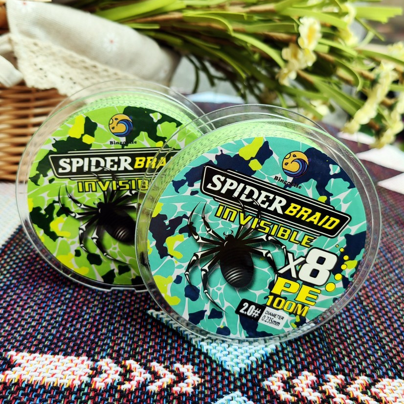 Senar Pancing Invisible X4 X8 Tahan Lama Benang Pancing Dikepang Speckle Mudah Tenggelam Senar PE 10