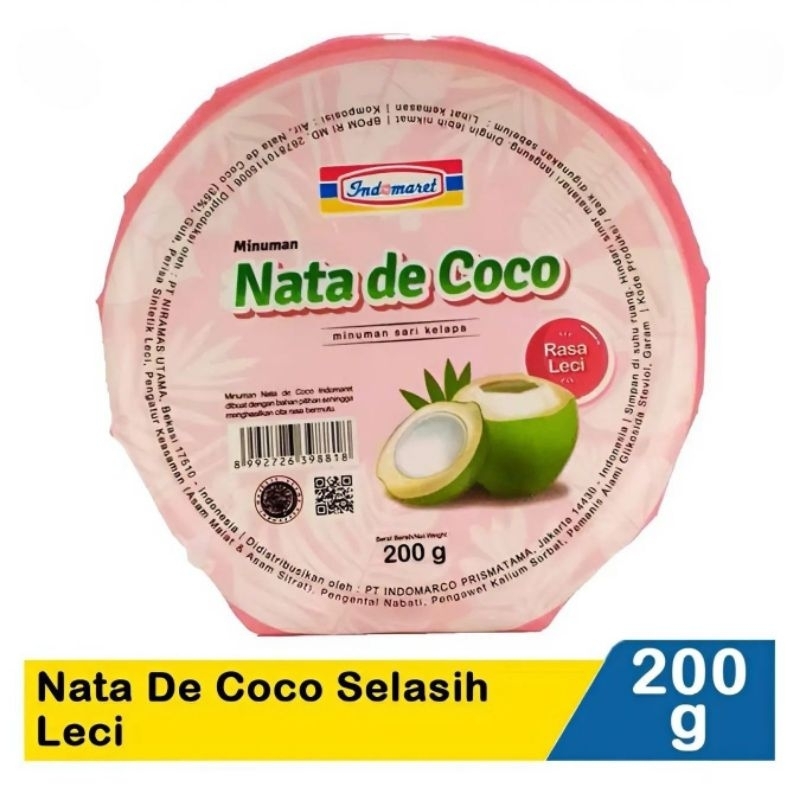 

Indomart Nata De Coco Selasih Leci 200g