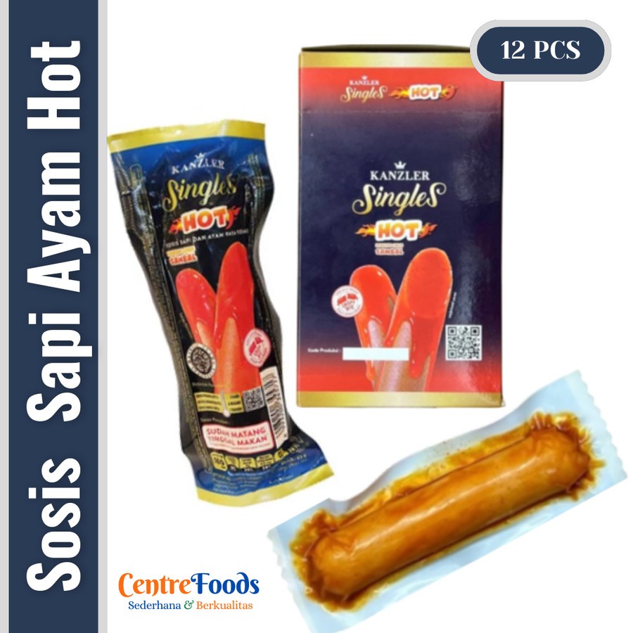 

Sosis Sapi & Ayam Rasa Pedas - Singles Hot Kanzler | 1 Box Isi 12 Pcs - 780gr [ Harga Per BOX ]