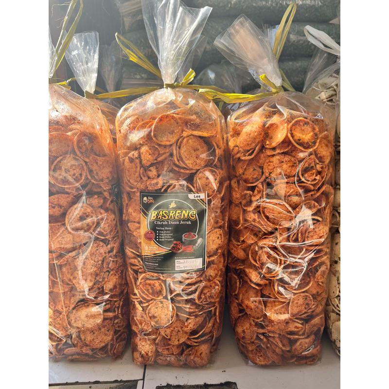 

Terlaris Basreng Cikruh Bumbu pedas Daun Jeruk Kemasan 500 Gram
