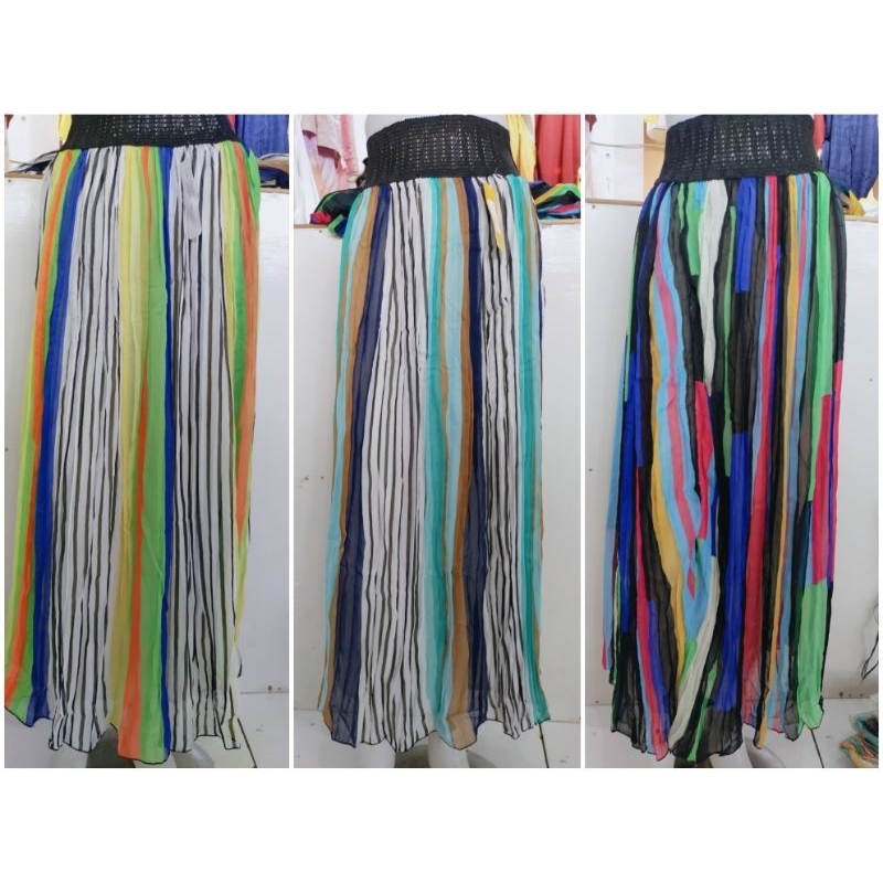 Rok plisket motif / rok import chiffon Ceruti Bangkok/ Rok plisket import Bangkok / rok ceruty impor