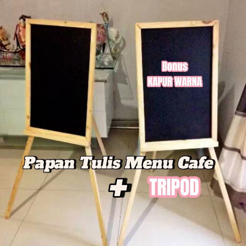 

Papan tulis kapur 60*40 + Tripod 120cm untuk cafe menu resto