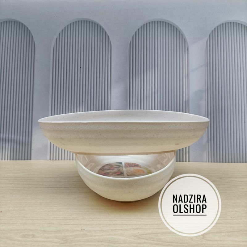 12 pcs mangkok oval putih - mangkok Japan - mangkok ramen putih - mangkok plastik murah berkualitas.