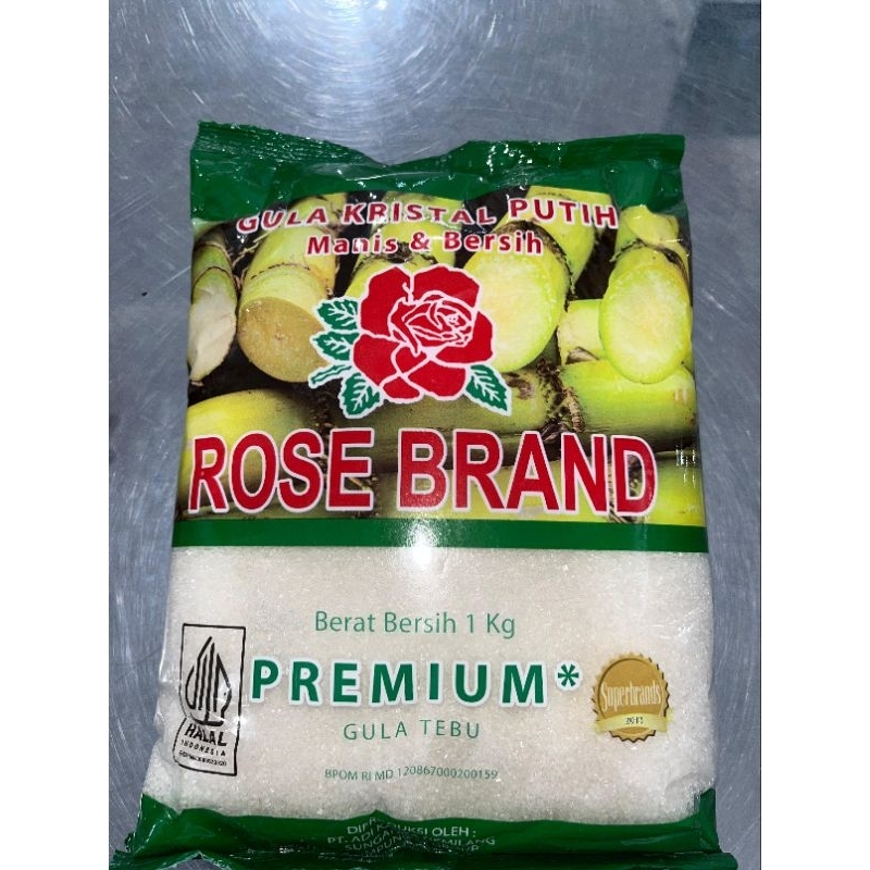 

gula pasir rose brand kemasan 1kg hijau premium