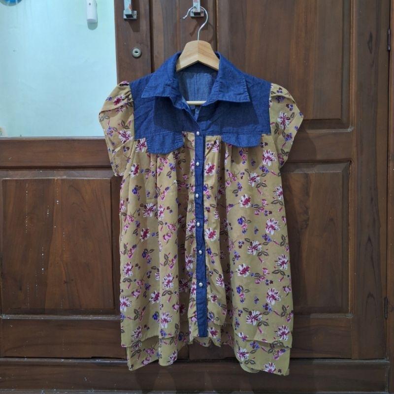 PRELOVED MURAH Atasan Baju Pakaian Cewek Wanita Perempuan Bekas Pernah Dipakai Blouse Kemeja Lengan 