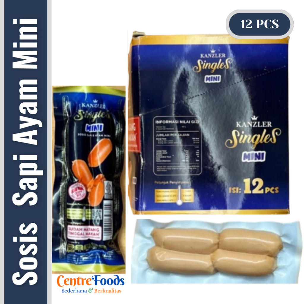 

Sosis Sapi & Ayam Mini - Singles Mini Kanzler | 1 Box Isi 12 Pcs - 780gr [ Harga Per BOX ]