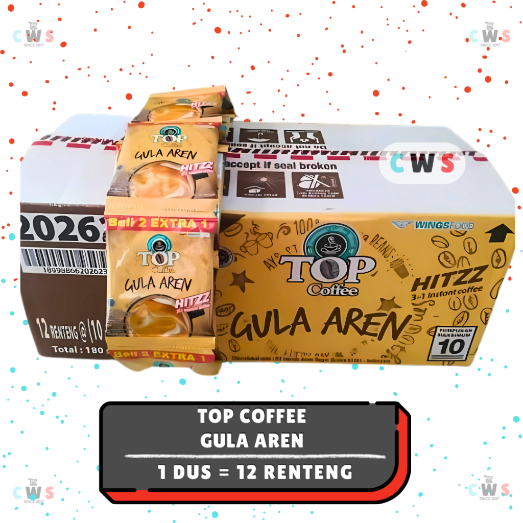 

TOP Coffee GULA AREN 3 in 1 Kopi Instan Sachet - 1 Dus / 12 Renceng / 180 Pcs