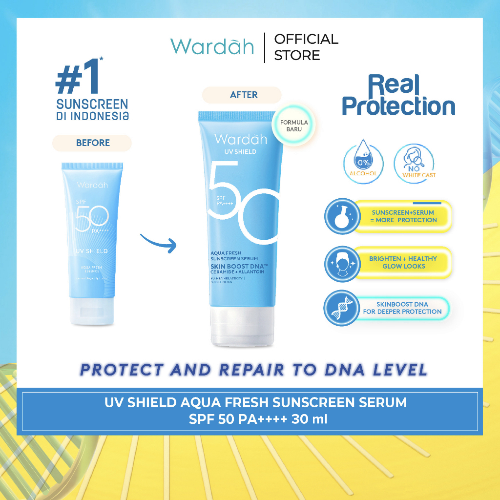 Wardah UV Shield Aqua Fresh Essence SPF 50 Sunblock - SUNSCREEN WARDAH