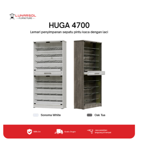 Rak Sepatu Kaca  Laci Penyimpanan / Lemari Sepatu Kaca - Huga 4700