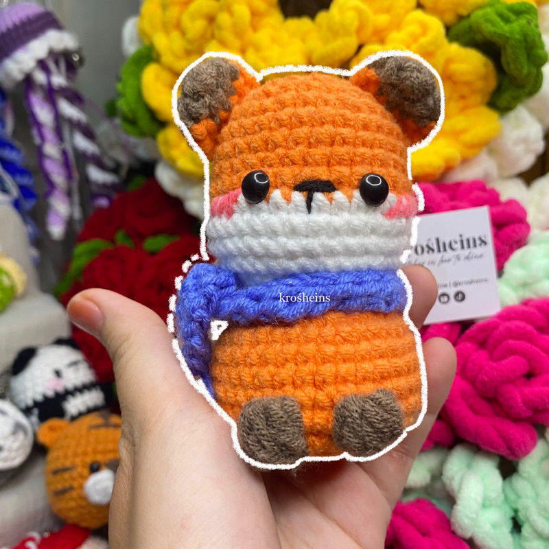 [krośheins] Fox keychain | Ganci rajut rubah | Amigurumi