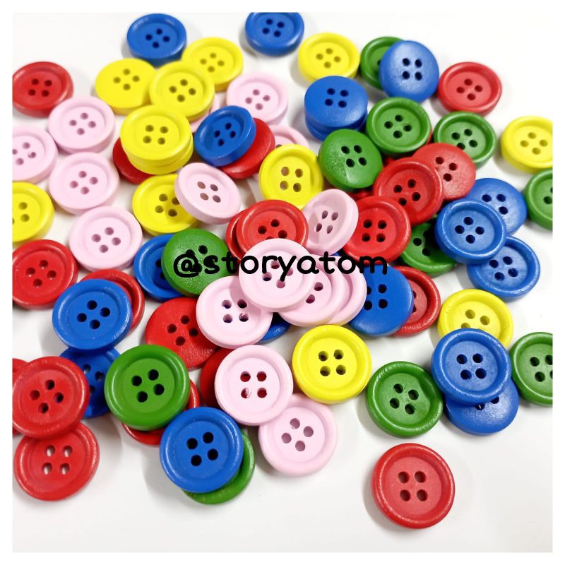 1 LUSIN - KANCING KAYU BAJU / KANCING BAJU / KANCING HIAS / AKSESORIS BAJU