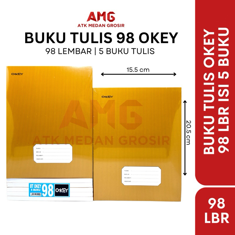 

BUKU TULIS OKEY PENDEK 98 LEMBAR ISI 5 BUKU
