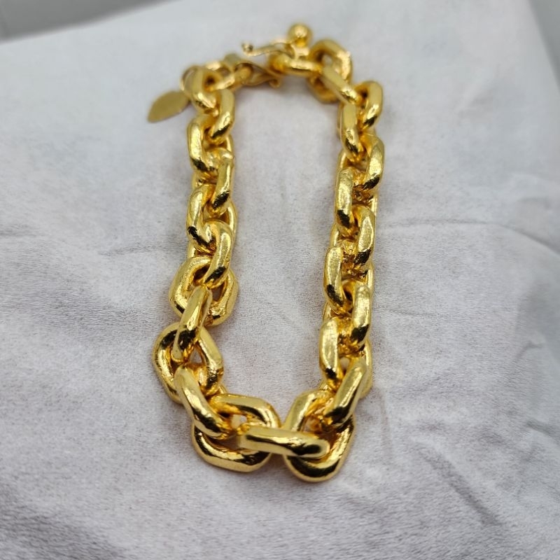 Gelang Nori Jumbo Tebal Lapis Emas Goldplated Rante Kapal Rantai Nuri Medan