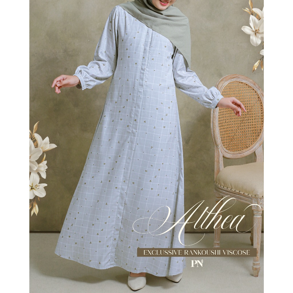 Pattern Nona Dress Althea Gamis Eksklusif Rankoushi Viscose