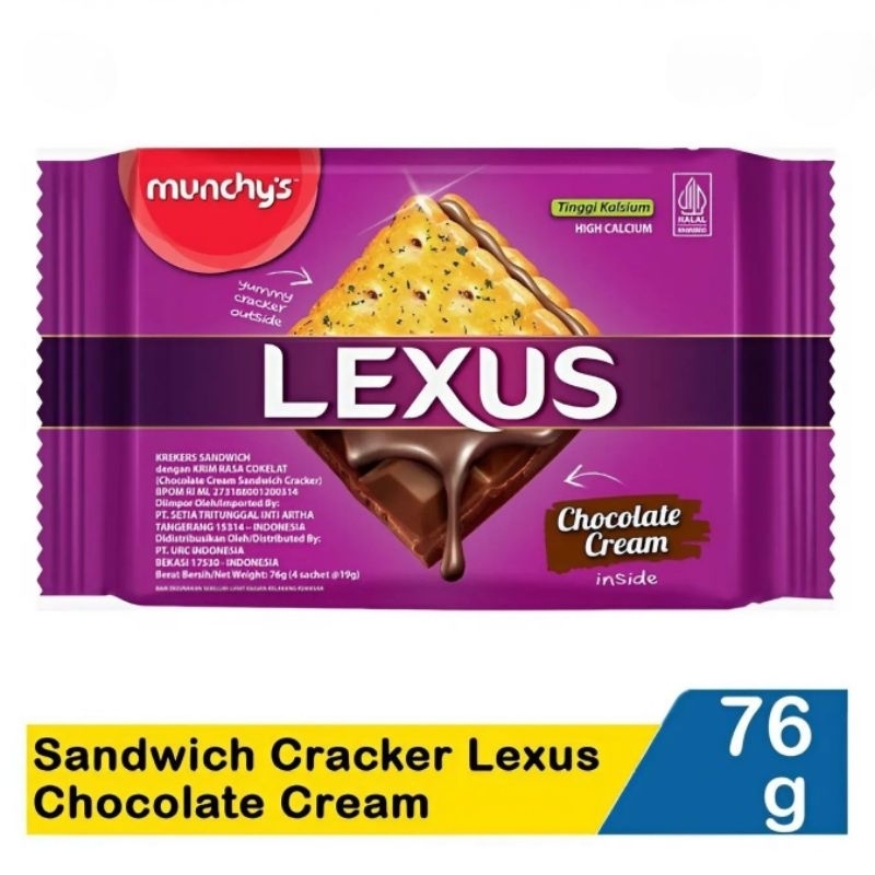

Munchy's Sandwich Calcium Cracker Lexus Chocolate Cream 76g