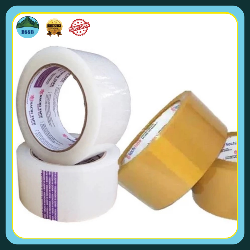 

( ECER) Lakban Nachi 2 Inch x 100 Yard | Isi 6 | 1 Slop | Isolasi Besar | Lakban Coklat | Lakban Bening
