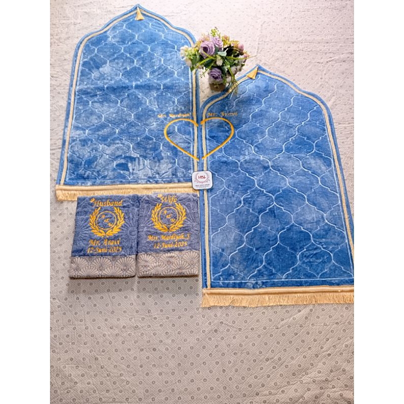 Sajadah Couple/Handuk Couple/Sajadah Couple dan Handuk Couple/Sajadah Custom Nama/Handuk Custom Nama