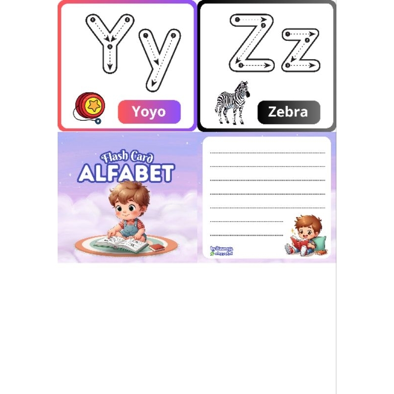 (READY STOCK) FLASH CARD ALFABET ANAK FLASH CARD ABCD FLASH CARD TRACING ALFABET KARTU ALFABET ANAK