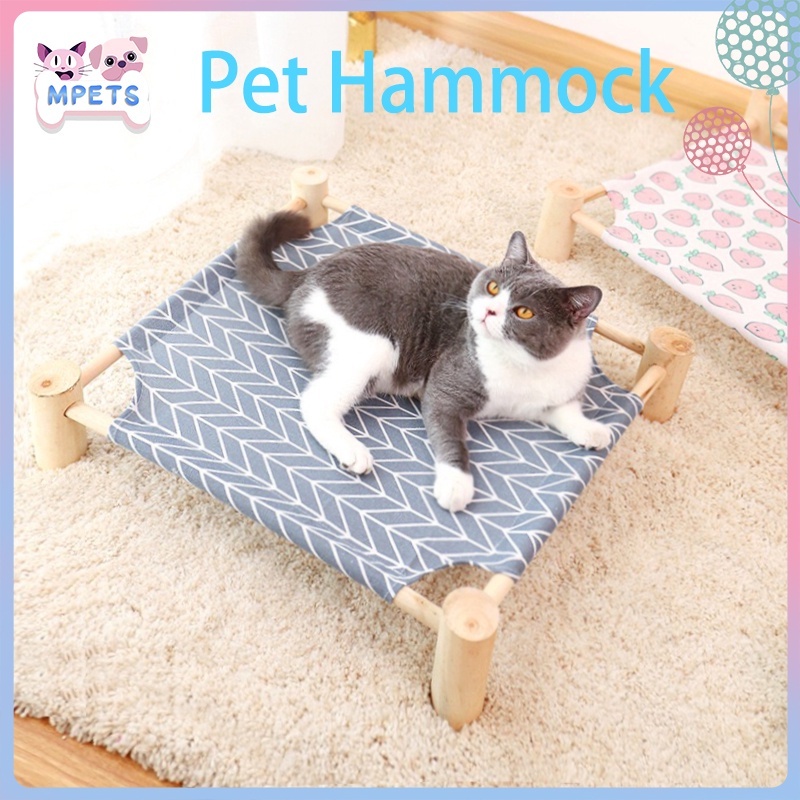 Tempat Tidur Kucing Anjing Hammock Bahan Kayu Jati Tempat Tidur Hewan Peliharaan Ranjang/Kasur Kucin