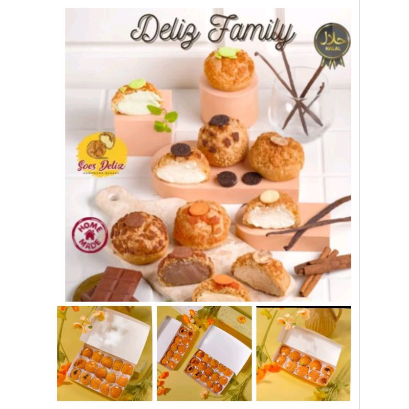

Soez Deliz kue suz choux Rasa mix vanilla,susu & cokelat isi 10 sampai 20 pcs