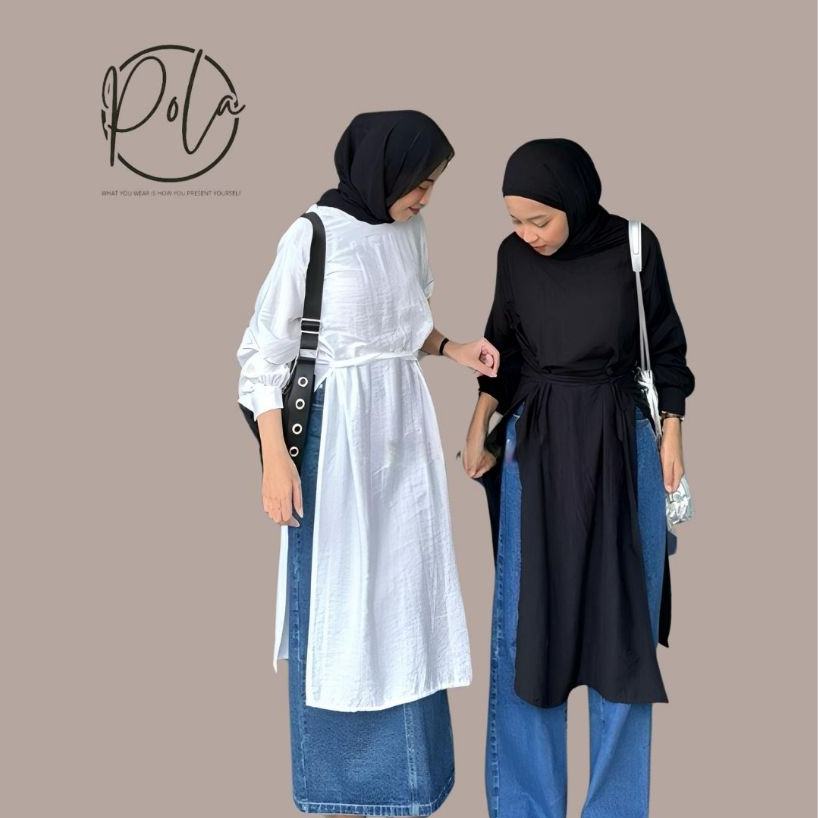 Pola Wear Zavira Tunik Tali 4in1 Airflow / Atasan Wanita Lengan Panjang Kemeja Multiways