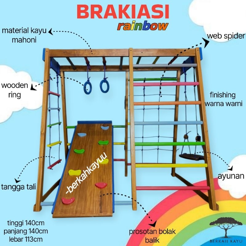 Brakiasi mainan anak playground indoor set - mainan anak prosotan - brakiasi 1.4m