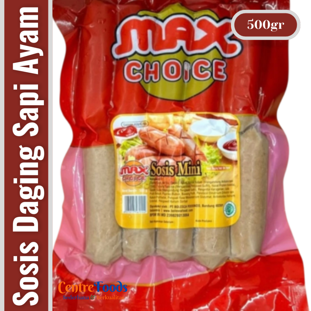 

Sosis Daging Sapi & Ayam - Sosis Mini Max Choice | Isi 10 Pcs - 500gr [ Harga Per BKS ]