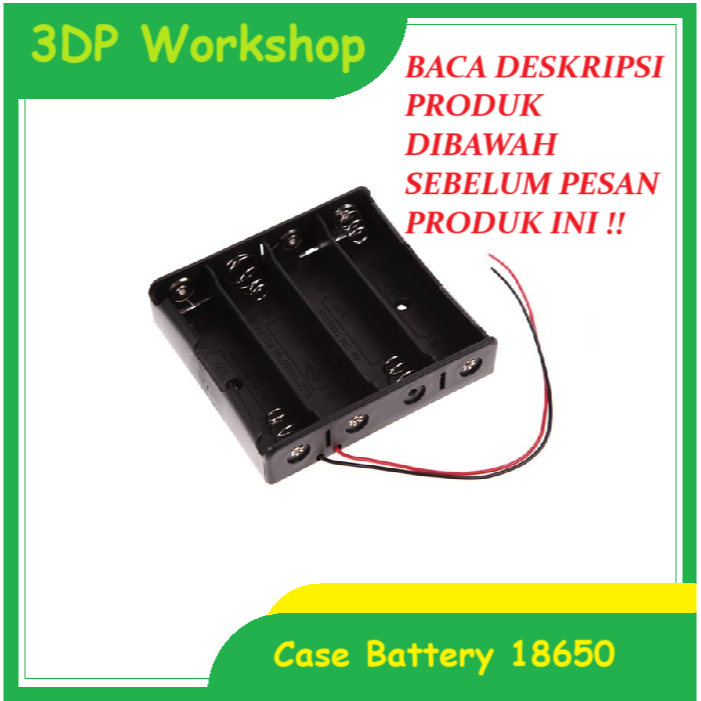 Case Battery 18650 4 slot Tempat baterai