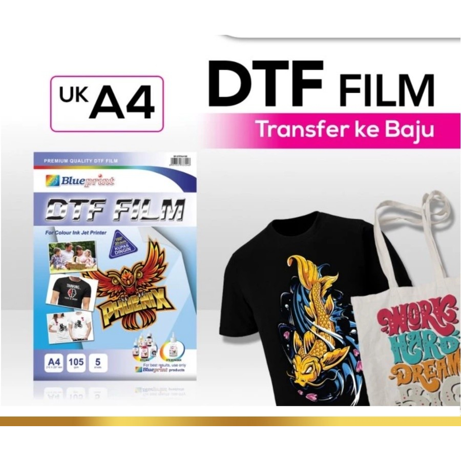 

A4 Kertas Transfer Film DTF BLUEPRINT / Digital Transfer Film PET - A4