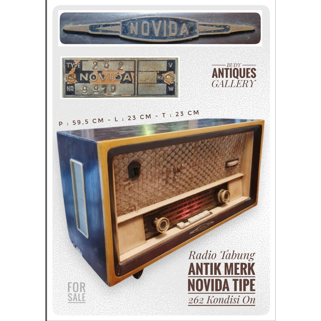 Radio Tabung Antik Novida Tipe 262 Boks Kayu