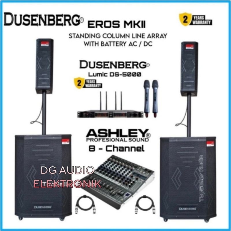 Paket Sound System Speaker Ruangan Outdoor Indoor Collumn Standing Line Array Dusenberg Eros MKII Mi