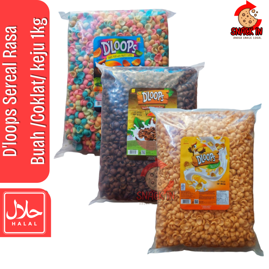 

D'loops Sereal rasa coklat buah keju kiloan choco crunch d'loops 1kg